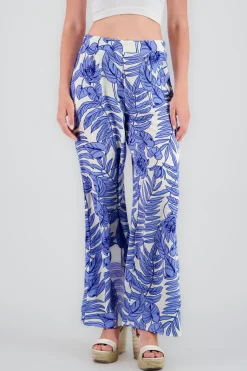 Pantalon amplio fluido estampado
