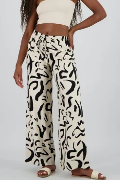 Pantalon amplio jareta estampado