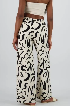 Pantalon amplio jareta estampado