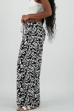 Pantalon amplio pretina estampado