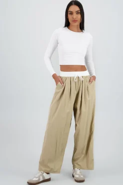 Pantalon contraste pretina