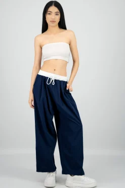 Pantalon contraste pretina