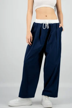 Pantalon contraste pretina