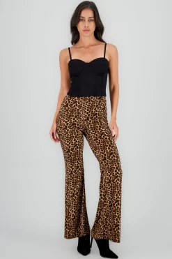 Pantalon flare animal print