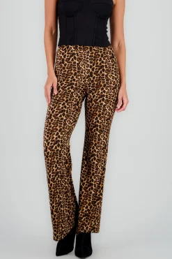 Pantalon flare animal print