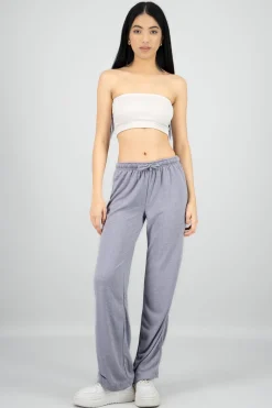 Pantalon flare suave liso