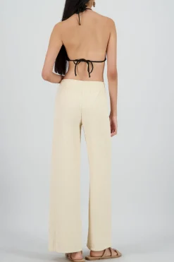 Pantalon flared textura