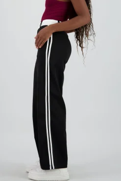 Pantalon fluido detalle contraste franja