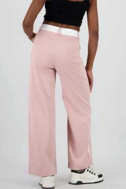 Pantalon fluido detalle contraste franja