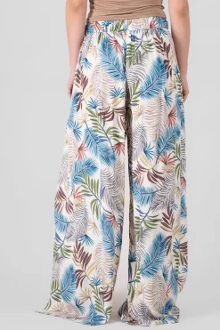 Pantalon pinzas estampado tropical