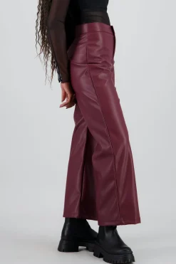 Pantalon pu recto pretina