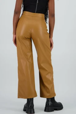 Pantalon pu recto pretina