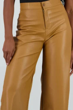 Pantalon pu recto pretina