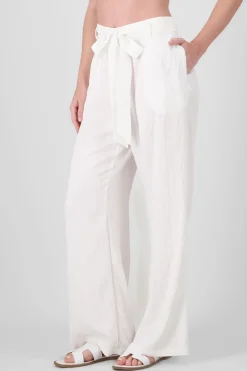 Pantalon recto cinturon textura