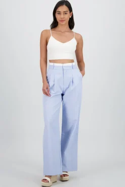 Pantalon recto detalle contraste pretina