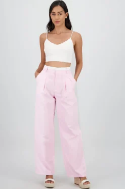 Pantalon recto detalle contraste pretina