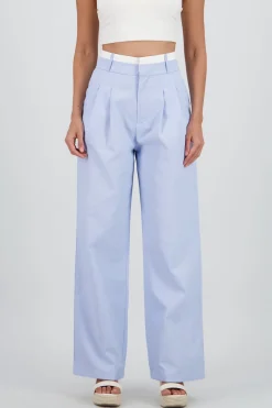 Pantalon recto detalle contraste pretina