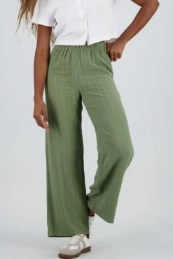 Pantalon recto rayas resorte pretina