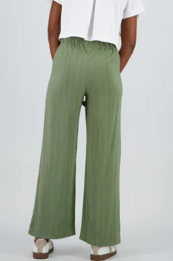 Pantalon recto rayas resorte pretina