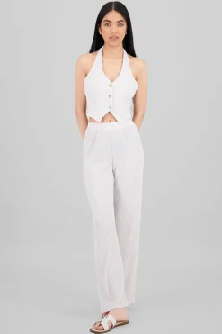 Pantalon recto textura