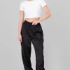 Pantalon satin rhinestones