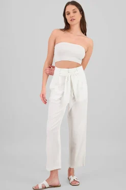 Pantalon straight mezcla lino