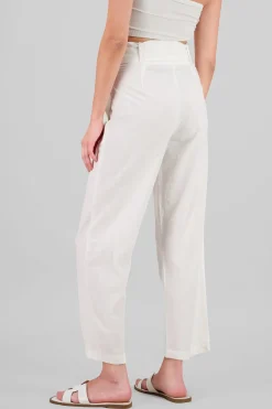 Pantalon straight mezcla lino
