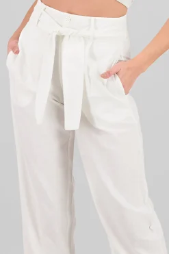 Pantalon straight mezcla lino