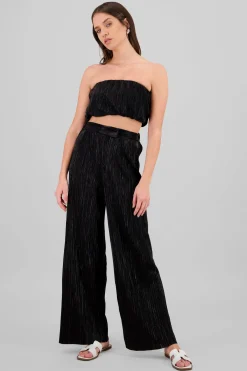 Pantalon textura brillo