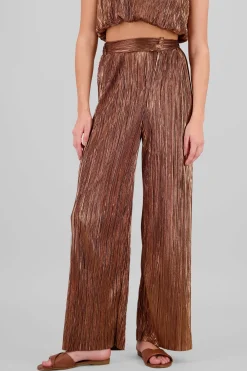 Pantalon textura brillo