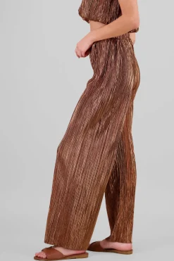 Pantalon textura brillo