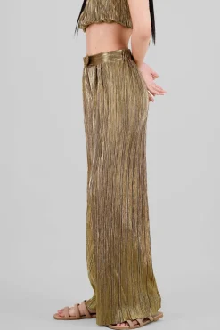 Pantalon textura brillo