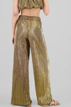 Pantalon textura brillo