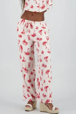 Pantalon tropical con mini print