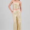 Pantalon wide leg fluido brillos