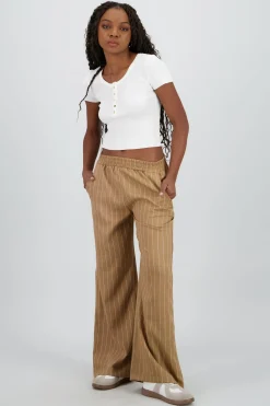 Pantalon wide leg fluido rayas diplomaticas