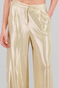 Pantalon wide leg fluido brillos