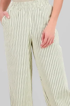 Pantalon wide leg rayas