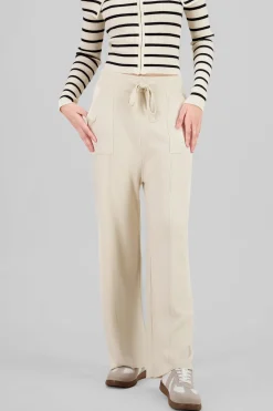 Pantalon wide leg tejido bolsas