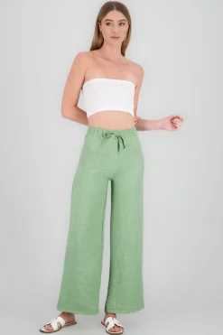 Pantalones amplios jareta