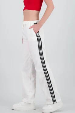 Pantalones lisos rayas nylon