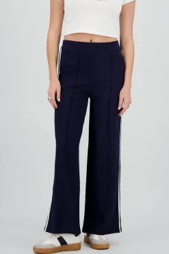 Pants detalle costura resorte ancho contraste