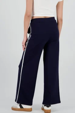 Pants detalle costura resorte ancho contraste