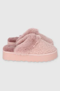 Pantuflas Sherpa Peluche Plataforma