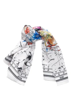 Pañuelo estampado flores constelaciones