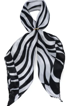 Pañuelo satinado animal print bicolor