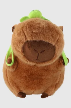 Pelucha capibara mochila tortuga