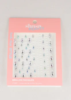 Plantilla brillos faciales gotas