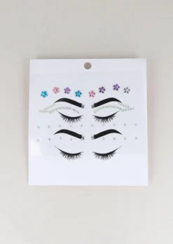 Plantilla brillos faciales flores cateye