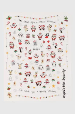 Plantilla sticker uñas navidad